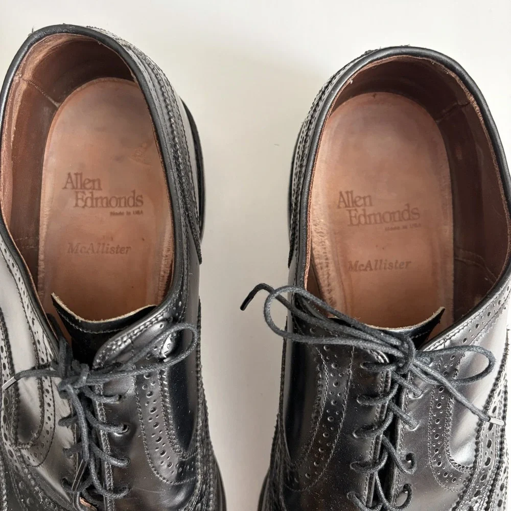 Allen Edmonds McAllister Brogue Wingtip Dress‎ Shoes Men's 11.5 D Black Classic